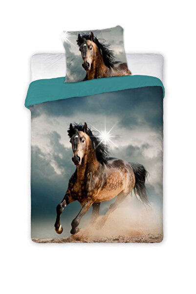 NO BRAND Lenjerie de pat din bumbac 160X200 Cal în galop 005
