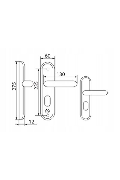 NO BRAND Gamar Titan Mâner de ușă chinezesc cu capac de inserție, 68 mm Negru...