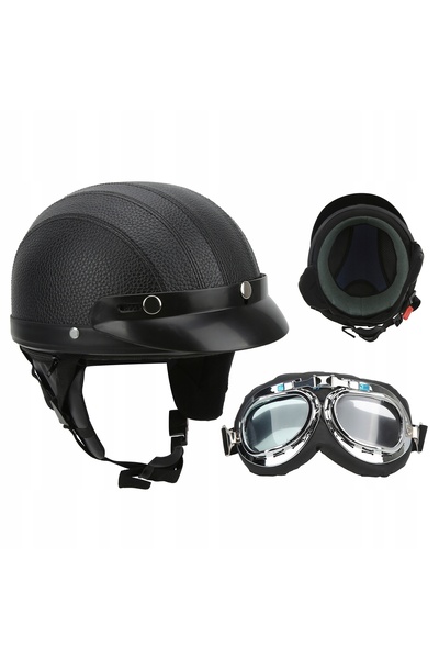 NO BRAND Cască de motocicletă deschisă, pentru motocicletă și scuter, retro, ...