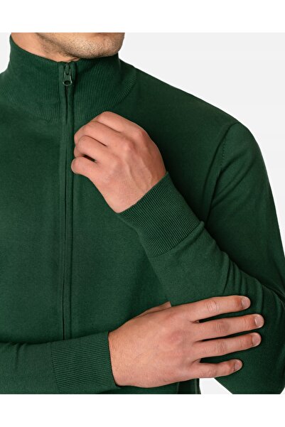 NO BRAND Pulover elegant slim pentru bărbați, cu fermoar și guler tip maletă,...