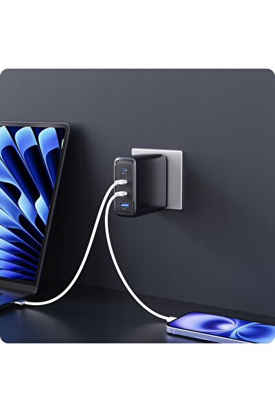 NO BRAND Voomy Gan Încărcător rapid de 140W USB-C PD 3.1 și USB-A QC pentru l...