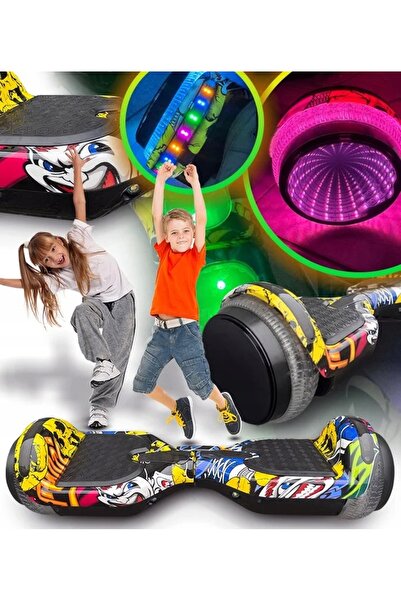 NO BRAND Skateboard electric Hoverboard Skateboard Roți mari 6,5” LED RGB Blu...