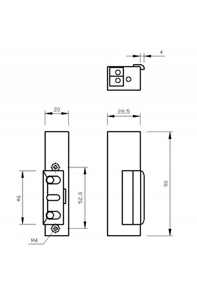 NO BRAND Zăvor electromagnetic r3 memory, blocare dreapta