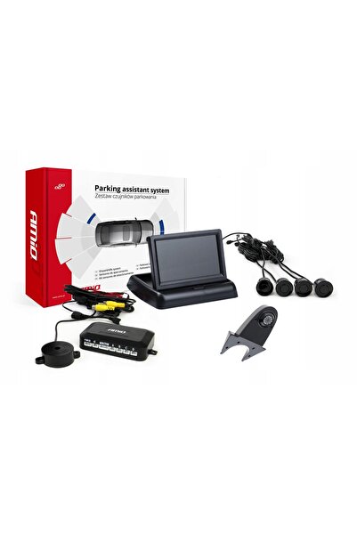 AMIO Kit senzori de parcare TFT02 4.3 " cu cameră HD-502-IR, 4 senzori, negru