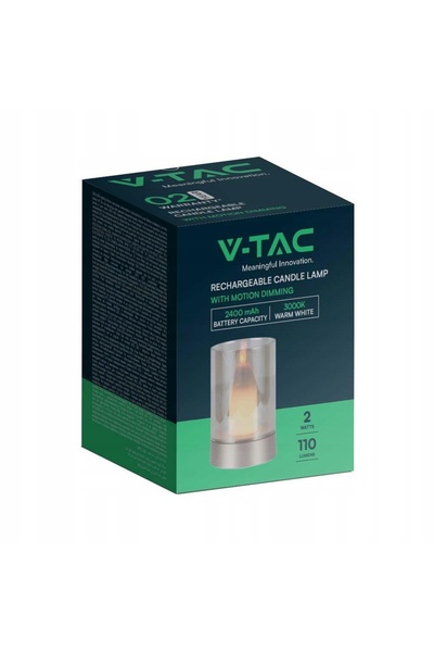 NO BRAND Lampă de veghe tip lumânare V-Tac 3W LED, cu încărcare USB, reglabil...