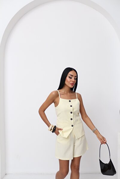 Bak'ap Premium Trend Keten Şehir Boy Şort -Klasik Yelek 2 'Li Takım