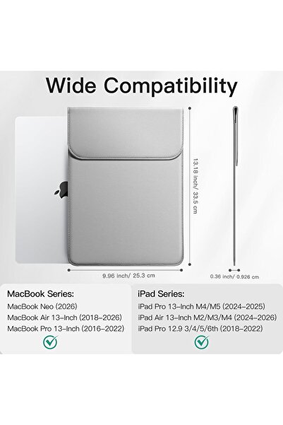 NO BRAND JETech Husă laptop 13'' pentru MacBook Air Pro Dell Acer DELL gri su...