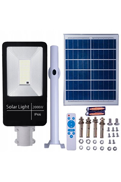 NO BRAND Lampă stradală solară 2000W IP66 + Panou + Kit de montaj