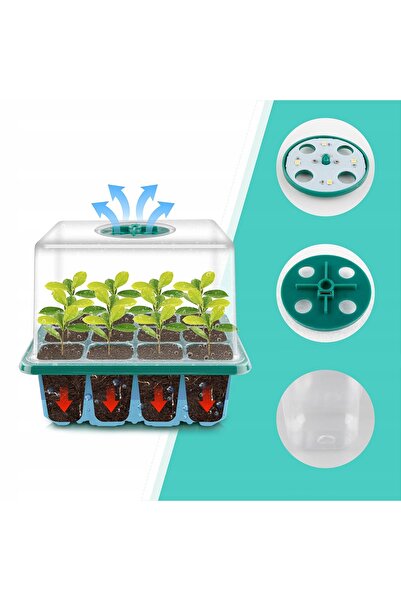 NO BRAND 5x Mini-seră pentru propagarea plantelor și germinare, cu 12 celule ...