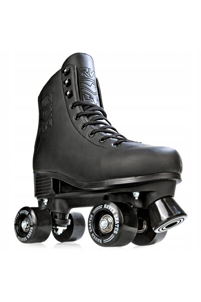 NO BRAND Patine cu rotile clasice reglabile, negre, cu model Raven, 35-38