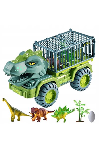 NO BRAND Camion mare transportator de dinozauri T-Rex + Figurine dinozauri Set