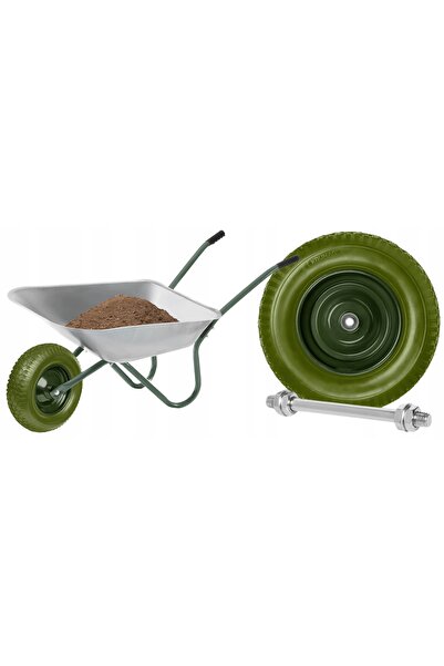 NO BRAND 2x Roată de roabă cu anvelopă solidă din spumă, 8PR 4.80/4.00-8 Axă