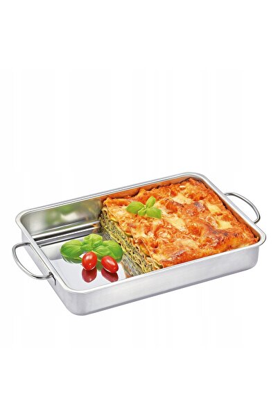 NO BRAND Tavă de copt din oțel inoxidabil cu grătar Kuchenprofi 40 X 31.5 X 6...