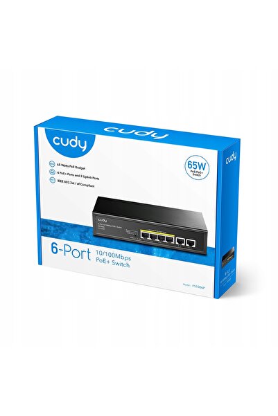 cudy Switch PoE FS1006P PoE+ 6xFE 60P PoE pentru camere IP