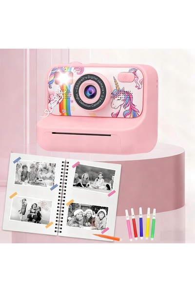 NO BRAND Mini Imprimantă Termică și Cameră Instantanee pentru Copii și 3 Role
