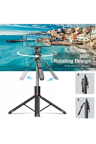 NO BRAND Kijek Selfie Stick Trepied cu Telecomandă Bluetooth și Suport Extens...