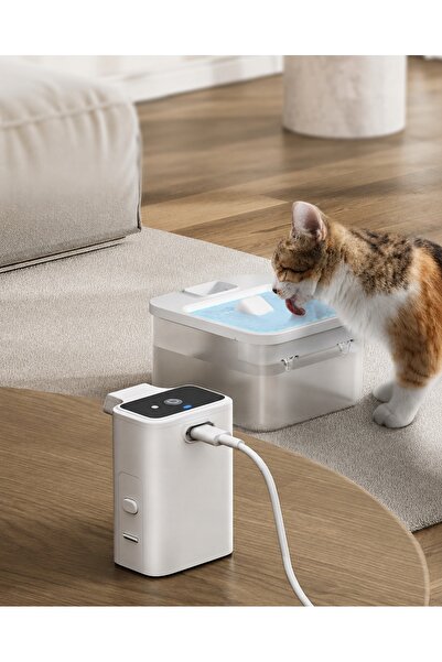 NO BRAND Downypaws Fântână de apă pentru pisici fără fir de 2.5L cu senzor de...