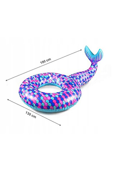 NO BRAND Colac gonflabil de înot Coadă de sirenă XXL 190 cm Multicolor