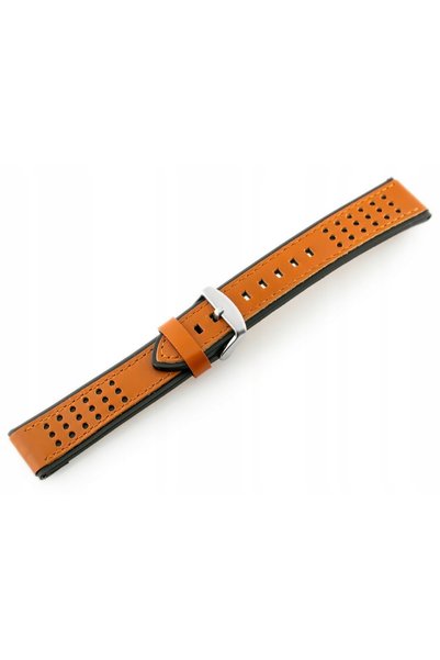 NO BRAND Curea din piele pentru ceas W80 Maro/Negru 20mm