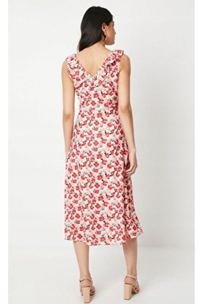 NO BRAND Rochie midi multicoloră cu motive florale și volane, Dorothy Perkins 40