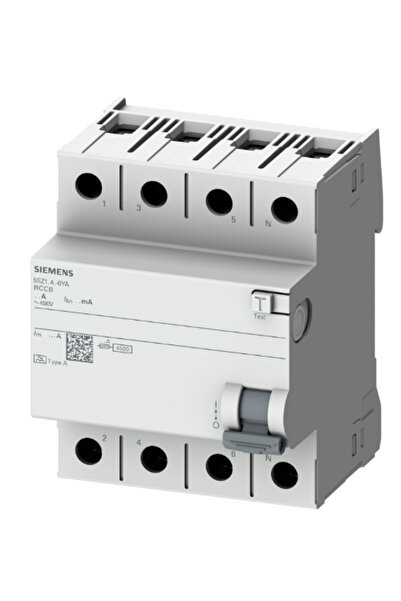 Siemens 5SZ1346-6YA Trifaze Kaçak Akım Koruma Rölesi 30mA 63A 3 Faz + N