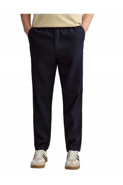 NO BRAND Pantaloni clasici din țesătură, bleumarin, cu picior lung și buzunar...