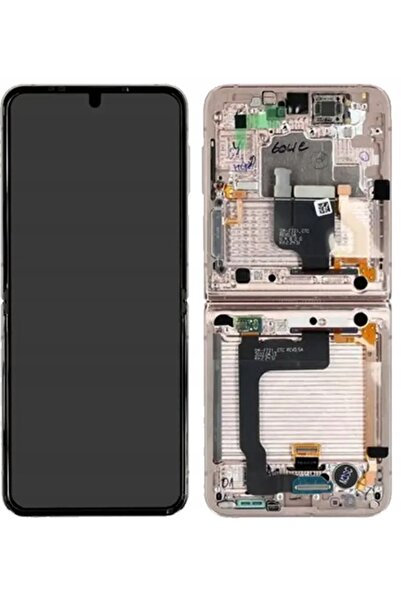 NO BRAND 100% ORIGINAL ECRAN LCD + RAMĂ SAMSUNG Z Flip 4(5G) F721B AUR ROZ