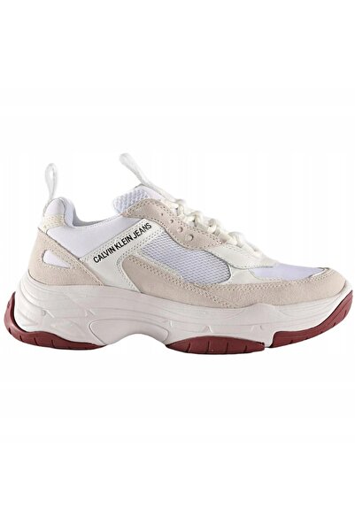 NO BRAND Adidași albi-bej din piele cu șireturi Maya Calvin Klein 41