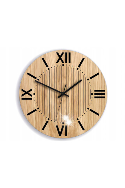 NO BRAND Ceas de perete din lemn mare, 34 cm, silențios, elegant, modern, din...