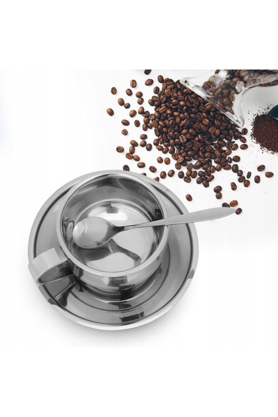 NO BRAND Cana de cafea din oțel inoxidabil anti-opărire