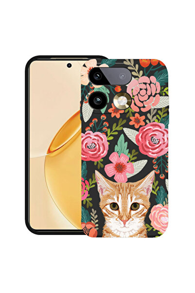 bestcase ®   Θήκη TPU Υπέρλεπτη Husa για Realme 16 Pro Plus, Γάτα και Λουλούδ...