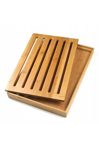NO BRAND Tocător cu tavă, bambus 37x23,5x3cm kinghoff
