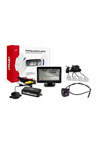 AMIO TFT01 Kit de senzori de parcare de 4.3 inch cu cameră HD-310, 4 senzori,...