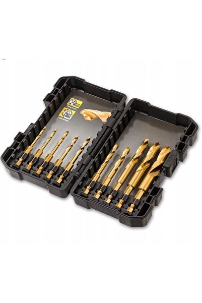 NO BRAND Dewalt Dt50050 Set de 10 burghie din titan, în cutie metalică