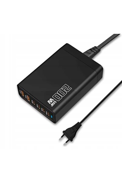 NO BRAND Stație de încărcare 200W USB GaN III 4xUSB-C 2xUSB-A PD+Quickcharge