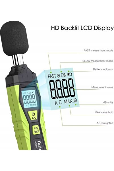 NO BRAND Tadeto Sl720 Sonometru Digital, Contor de Decibeli 30 dB până la 130 dB