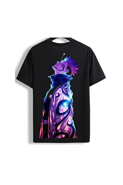 classy moda Μπλουζάκι με στάμπα Anime Unisex Oversize σε μαύρο χρώμα – Συλλογ...