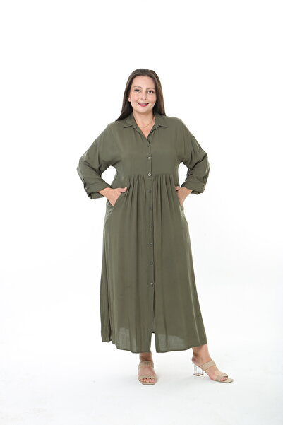 XL Modam Women's Woven Whiscone Large Size Dress