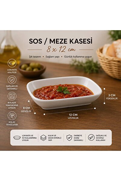 BİZ ZÜCCACİYE Melamin Dikdörtgen Sos & Meze Kasesi 8x12 cm