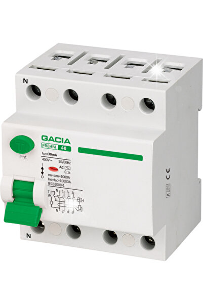 Gacia 40A 30mA 4P Tip A Pr8Nm 4P 40A 30mA a Disjunctor cu protecție diferențială