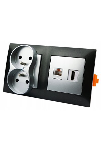 Kontakt-Simon Priză de perete HDMI RJ-45 cu alimentare la 230V