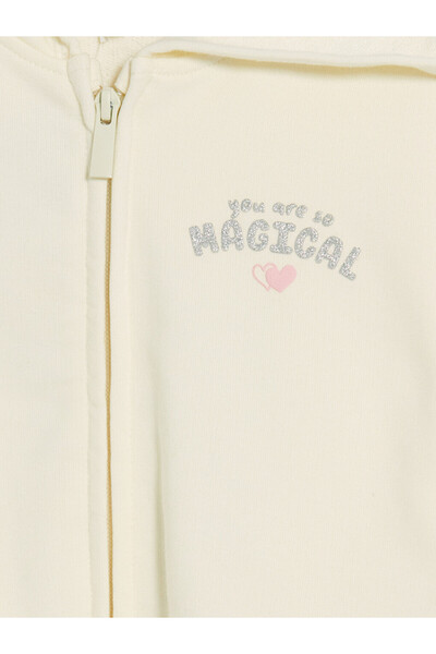 LC Waikiki Hooded girl's zippered sweatshirt