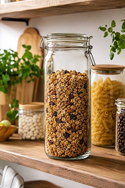 IKEA Akdeni̇z Airtight Leak-Proof 2 Lt Glass Jar
