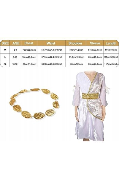 NO BRAND Costum grecesc boagini pentru copii, rochie deghizare tip toga, petr...