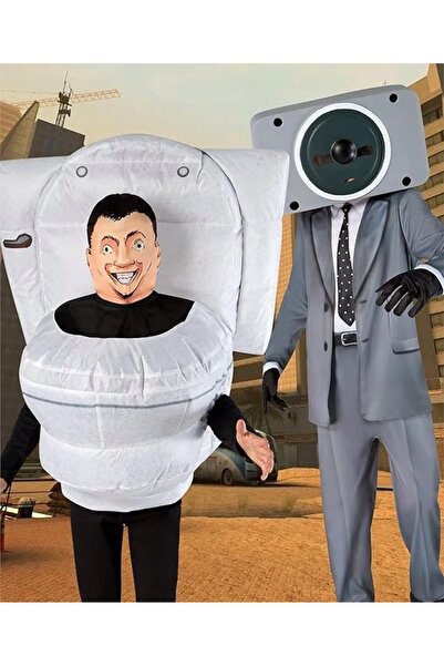NO BRAND Costum Skibidi toilet, costum gonflabil, viral, de Halloween, universal
