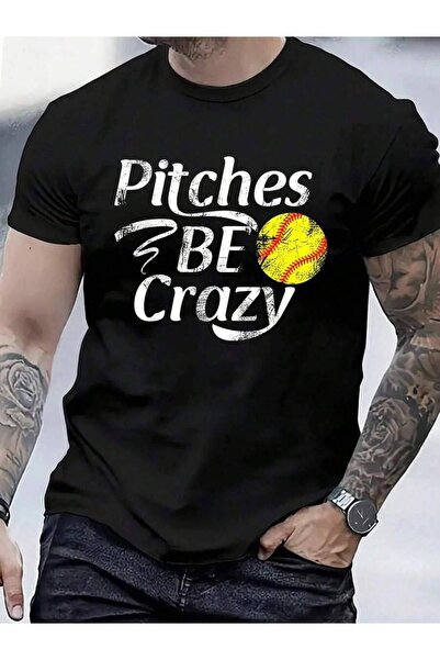 799 100% Cotton Player Pitches Be Crazy Funny Softball Pitcher T-Shirt Men's ...
