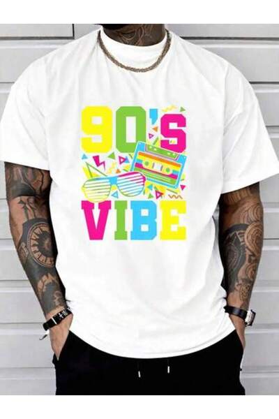 9TAY 100% Cotton 90's Vibe Retro 1990s 90s Style Party Outfit Men Women Short...