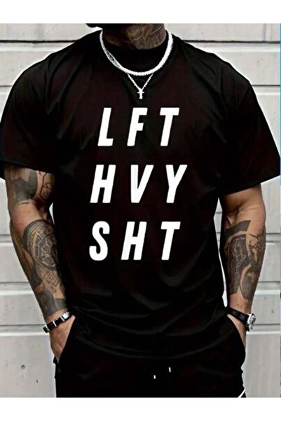 799 100% Cotton Lift Heavy Pump Cover Mens Oversized Gym Workout Design T-Shi...