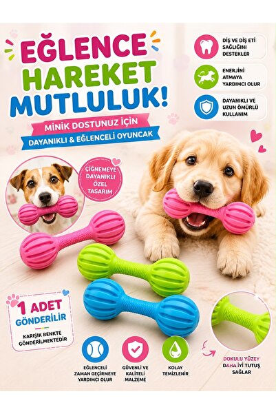 HAYHAYPETSHOP Köpek Diş Kaşıma ve Çiğneme Oyuncağı | Kauçuk Dambıl Oyuncak | ...