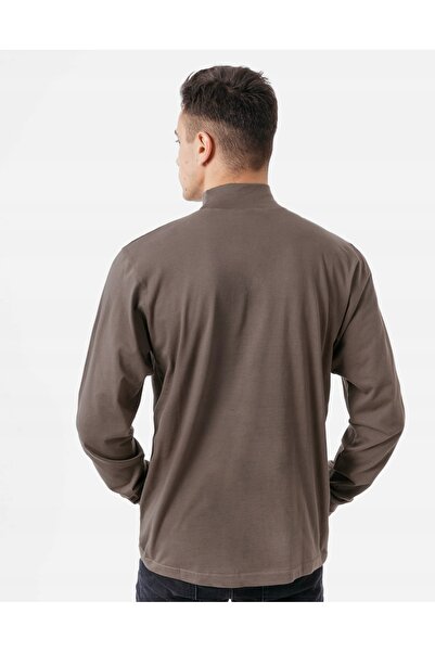 NO BRAND Pulover subțire de golf pentru bărbați Half Golf Golf Adam 4XL Maro